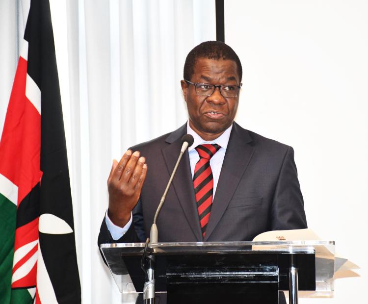 Cabinet Secretary for Energy and Petroleum , Opiyo Wandayi makes his remarks during the Kenya National Energy Policy validation workshop held at a Nairobi hotel. Mr wandayi said access to electricity across the country is 75%.